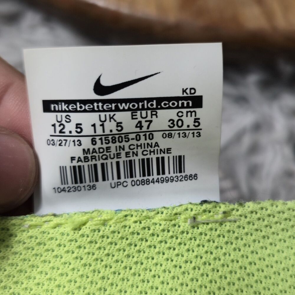 Nike Free Flyknit Breathable Black Athletic Running Low Top Sneaker Size 12.5 - Picture 8 of 10